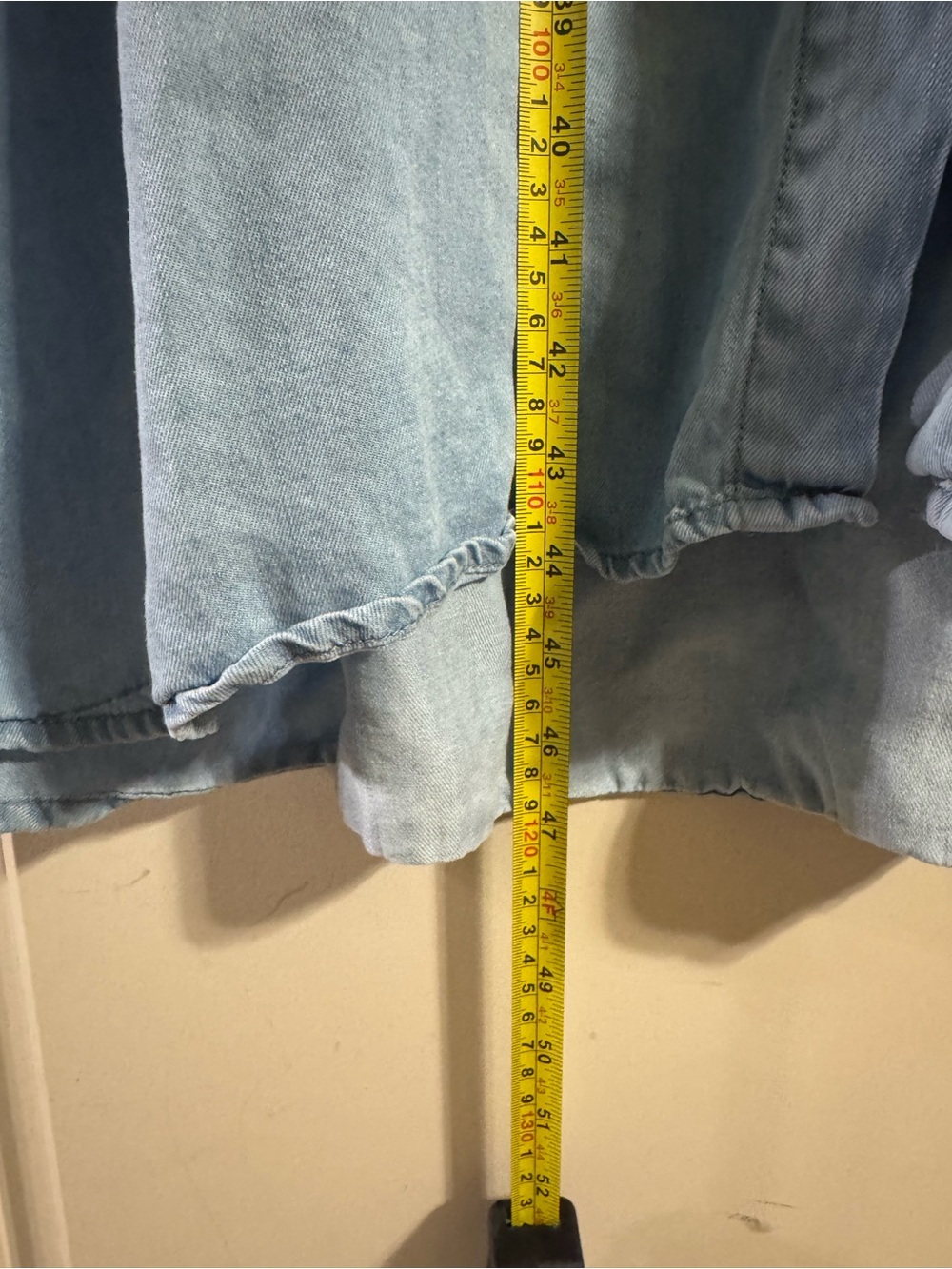 Light Blue Women’s Denim Shirt Dress - Casual Button-Down - Picture 2 of 4
